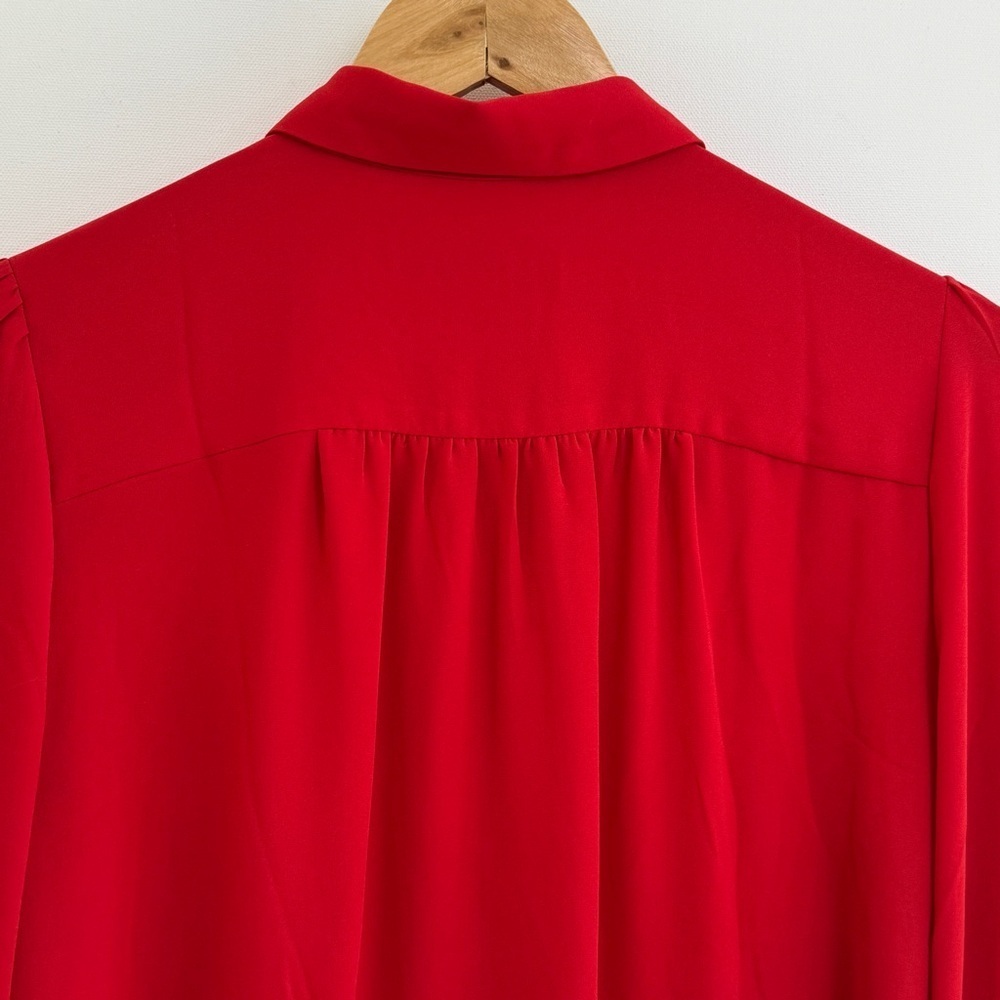 Loft Collared Button Down Shirt Corazon Red Small - image 8